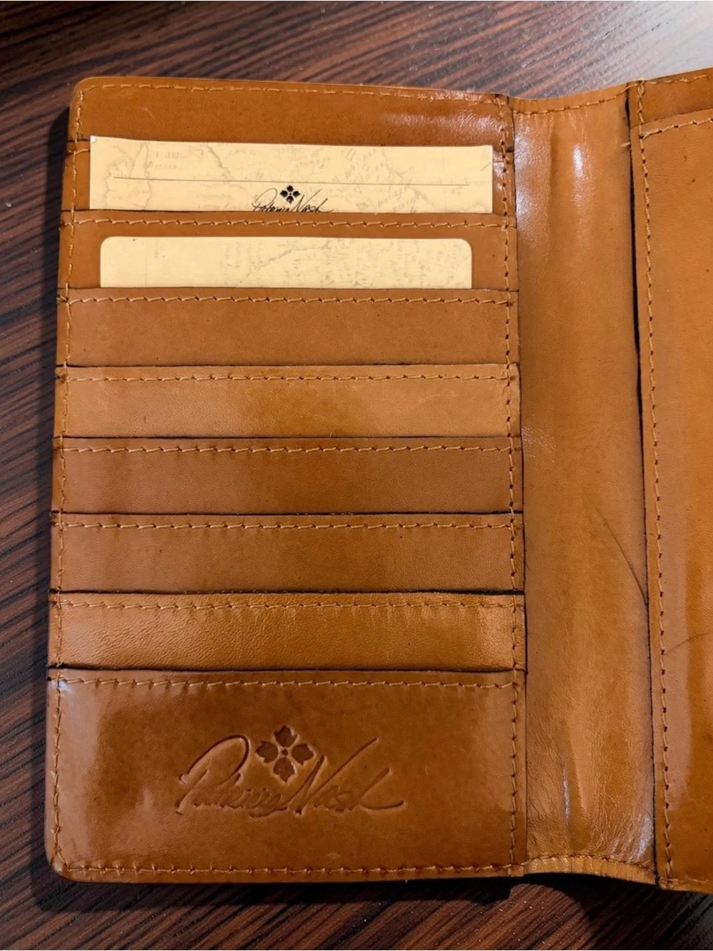 Patricia Nash Leather Coin-Accent Wallet In Cognac